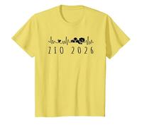 Zio 2026 Battito Cardiaco Annuncio Gravidanza Maglietta, Bambini, Limone, 6 Anni