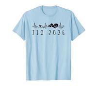 Zio 2026 Battito Cardiaco Annuncio Gravidanza Maglietta, Uomo, Celeste, XXL