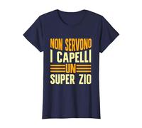 Zio Capelli Non Servono I Capelli per Essere Un Super Zio Maglietta, Donna, Navy, 3XL