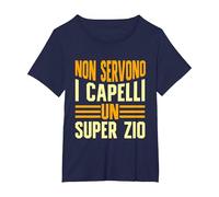 Zio Capelli Non Servono I Capelli per Essere Un Super Zio Maglietta, Donna Plus-Size, Navy, 3X