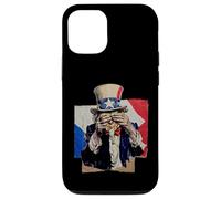 Zio Sam che si copre il viso in vergogna collage caos politico Custodia per iPhone 12/12 Pro