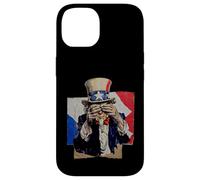 Zio Sam che si copre il viso in vergogna collage caos politico Custodia per iPhone 14