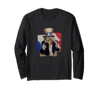 Zio Sam che si copre il viso in vergogna collage caos politico Maglia a Manica