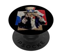 Zio Sam che si copre il viso in vergogna collage caos politico PopSockets PopGrip Adesivo