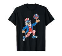 Zio Sam Pallavolo Bandiera Americana USA Sport 4 luglio Maglietta