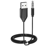 ZIOCOM Adattatore Aux per auto, ricevitore USB Bluetooth 5.2, adattatore Bluetooth da 3,5 mm con microfono per lo streaming musicale e chiamate in vivavoce per autoradio e altoparlanti domestici