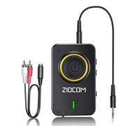 ZIOCOM trasmettitore Bluetooth per PC TV e altoparlante auto, 2-in-1 Wireless 3.5mm Bluetooth Aux Adapter con microfono incorporato e batteria, Duale Link, aptX bassa latenza