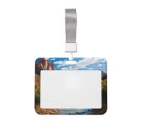Zion National Park ID Badge Holder impermeabile ID Key Card Holder Name Tags Protector Cover con finestra trasparente ID per donne uomini ufficio personale insegnante infermiera