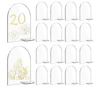 ZIOYA 20 Pezzi Cartelli in Acrilico Trasparente Portanumeri da Tavolo in Acrilico Cartelli in Acrilico Trasparente con Supporto per Matrimoni Feste Cene (9,8 * 15 cm)