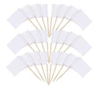 ZIOYA 300 Pezzi Bandiere per Stuzzicadenti Vuote Piccole Etichette Cupcake Toppers per Cupcake Decorazioni per Torte Formaggi Panini e Alimenti Antipasti