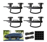 ZIOYA Fissaggio per Box da Tetto 4 pezzi Supporto per Box da Tetto Supporto da Parete a U Staffa Universale per Auto Furgone Kit di Montaggio con 8 Dadi di Bloccaggio Pesanti 2 Bende