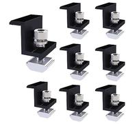 ZIOYA Staffe per Pannelli Solari 8 Pezzi Supporto Pannello Solare 30 mm Regolabile Fissaggio Kit Pannello Solare Supporto Adatto per Camper, Tetti (Nero, Lega di Alluminio)