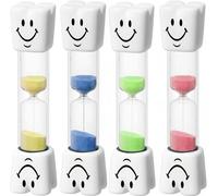 ZIOYANE 4 clessidra, timer per spazzolino da denti sorridente, multicolore, 3 minuti, timer e clessidra per lavarsi i denti