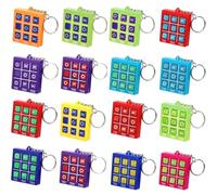 ZIOYANE Confezione da 16 portachiavi del gioco del Tic Tac Toe - Mini portachiavi da viaggio per riempire le borse delle feste dei bambini, regali di compleanno per bambini