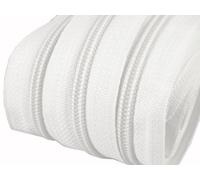 Zip 2 m, guida 5 mm + 5 zip, merce al metro divisibile, Poliestere, bianco, 2 metri