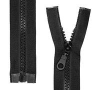 Zip divisibile, 2 pezzi, selezionare la lunghezza e il colore del binario, estremità aperta a 1 via #5, larghezza binario 5,75 mm, larghezza nastro 34 mm, zip di ricambio in plastica, zip in plastica