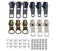Zip Restore Set, Clothing Fastener Repair Bundle, Sturdy Slider Replacement Pack, Many Piece Sewing Hardware Collection, Quick Fix Accessories Kit, Garment Repair Tools for Home Travel