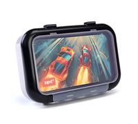 ZIPIT Astuccio in plastica riciclata per bambini, astuccio a 2 scomparti per la scuola, grande capacità, per ragazze e ragazzi, Gara automobilistica, Astuccio