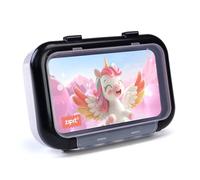 ZIPIT Astuccio in plastica riciclata per ragazze, astuccio a 2 scomparti, per la scuola, grande capacità (unicorno)