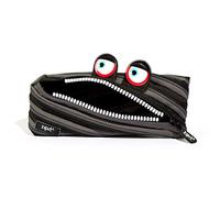 ZIPIT Wildlings ZTM-WD-BG - Astuccio per bambini fino a 30 penne, lavabile in lavatrice - realizzato con una singola cerniera lunga (nero), ZTM-WD-BG
