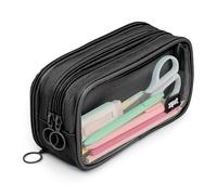 ZIPIT Metà e metà astuccio | Astuccio per matite di grande capacità | Astuccio per scuola, università e ufficio (nero)