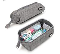 ZIPIT Lenny Astuccio portapenne, per adulti, con ampia apertura con cerniera, astuccio per fino a 55 penne, lavabile in lavatrice (grigio)