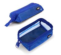 ZIPIT Mesh - Astuccio portapenne per adulti, apertura ampia con chiusura a cerniera, può contenere fino a 55 penne, lavabile in lavatrice (Blu)