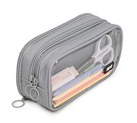 ZIPIT Mezzo e mezzo astuccio per adulti e ragazzi, grande capacità, robusto organizer per penne, Grigio, Pencil case, Astuccio per matite