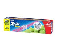 Ziploc Borse del cursore di stoccaggio dell'alimento di gallone, tecnologia dello scudo di potere per una maggiore durata, 18 conteggio