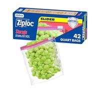 Ziploc Quart - Sacchetti per alimenti, tecnologia Power Shield per una maggiore durata, 42 pezzi