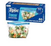 Ziploc Sacchetti per congelamento da 1,8 litri con tecnologia Grip 'n Seal per una presa più semplice, apertura e chiusura in totale 40 sacchetti