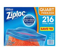Ziploc - Sacchetti per congelatore con doppia cerniera (216 sacchetti)