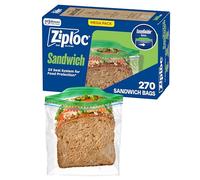 Ziploc Sacchetti per panini e snack con texture EasyGuide, sacchetti in plastica con tecnologia Grip 'n Seal, 270 sacchetti in totale