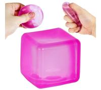 Ziporiajoy Durable Squishy Cube Squeeze Toy - Non Slip Stress Cube Fidget Toy for Anxiety Relief for Boys & Girls Age 3+, 5 cm, Rosa (Viola)