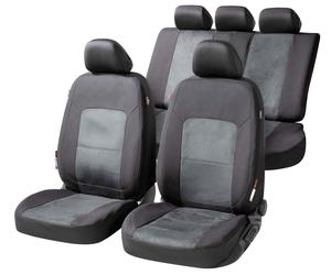 ZIPP IT Premium Coprisedili Ellington set completo con sistema di chiusura lampo nero/grigio