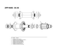 Zipp Kit Cuscinetti Anteriori 30/60 61803 Silver