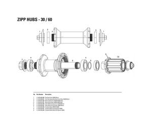 Zipp Kit Cuscinetti Anteriori 30/60 61803 Silver