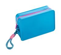Zipper Cosmetic Pouch, Silicone Makeup Bag for Women, Portable Travel Pocket Makeup 7.09x2.56x3.54 Inches Ideal for Weekend, School, Business Trip, Beach