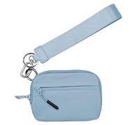 Zipper Keychain Wallet - Portable Nylon Card Case with Coin Purse | Women’s Small Hand Strap Wallet, Compact Key Ring Holder for ID, Credit Cards, cions, Cash, Secure Travel Organizer, Lightweight