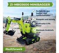 Mini escavatore Zipper zi-mbgs600 compatto 5q con accessori