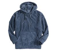 Zipper per gli Uomini Casual Top Tasca Patchwork Moda Camicetta Manica Lunga Velluto a coste Top con Cappuccio Casual Inverno Camicia Camicetta Camicetta, blu, S