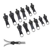 Zipper Repair Kit - 3Sizes Replacement Zipper Puller,Instant Zip Fixer with Detachable Design,Universal Slider Repair Kit,Durable Zippers Replacement Slider for Backpacks,Coats,Jackets,Luggage (12Pcs)