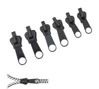 Zipper Repair Kit - 3Sizes Replacement Zipper Puller,Instant Zip Fixer with Detachable Design,Universal Slider Repair Kit,Durable Zippers Replacement Slider for Backpacks,Coats,Jackets,Luggage (6Pcs)