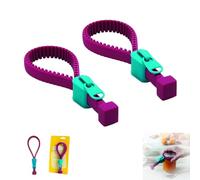 Zipper-Style Manual Jar and Bottle Opener,Silicone Grip for Easy Twisting,Compact Portable Design for Kitchen,Camping,Hiking,No Sharp Edges (purple,2PCS)