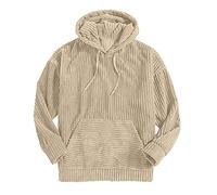 Zipper Uomo Uomo Casual Top Tasca Patchwork Moda Camicetta a Maniche Lunghe Velluto a Costine Top con Cappuccio Casual Inverno Camicia Camicetta, beige, XL, Giubbotto
