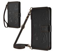 Zipper Wallet Case per ZTE Blade A75 5G PU Leather Flip Phone Case Pocket con Wristlet Chiusura magnetica Kickstand TPU antiurto leggero Flip Fold Stand Cover per ZTE Blade A75 5G