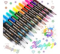 Zippicks 24 Colori Glitterate Colorate, magiche glitterate Pennarelli Glitter bambini, penne glitter Regalo Bambina 4-12 Anni, pennarelli brillantini per Scrapbooking Disegno Artistico Carte Regalo