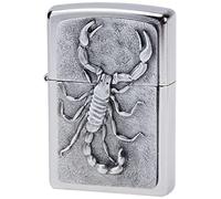Zippo Feuerzeug 1330006 Skorpion Emblem Accendino a Benzina, Ottone, Argento