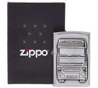 Zippo Feuerzeug 1300176 King of The Road Emblem Accendino a Benzina, Ottone, Argento