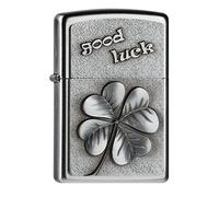 Zippo 2004509 Lighter Good Luck Clover Accendino, Ottone, Nero, Standard